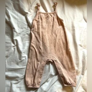 Quincy Mae Tan/ Pale Pink Kids Romper